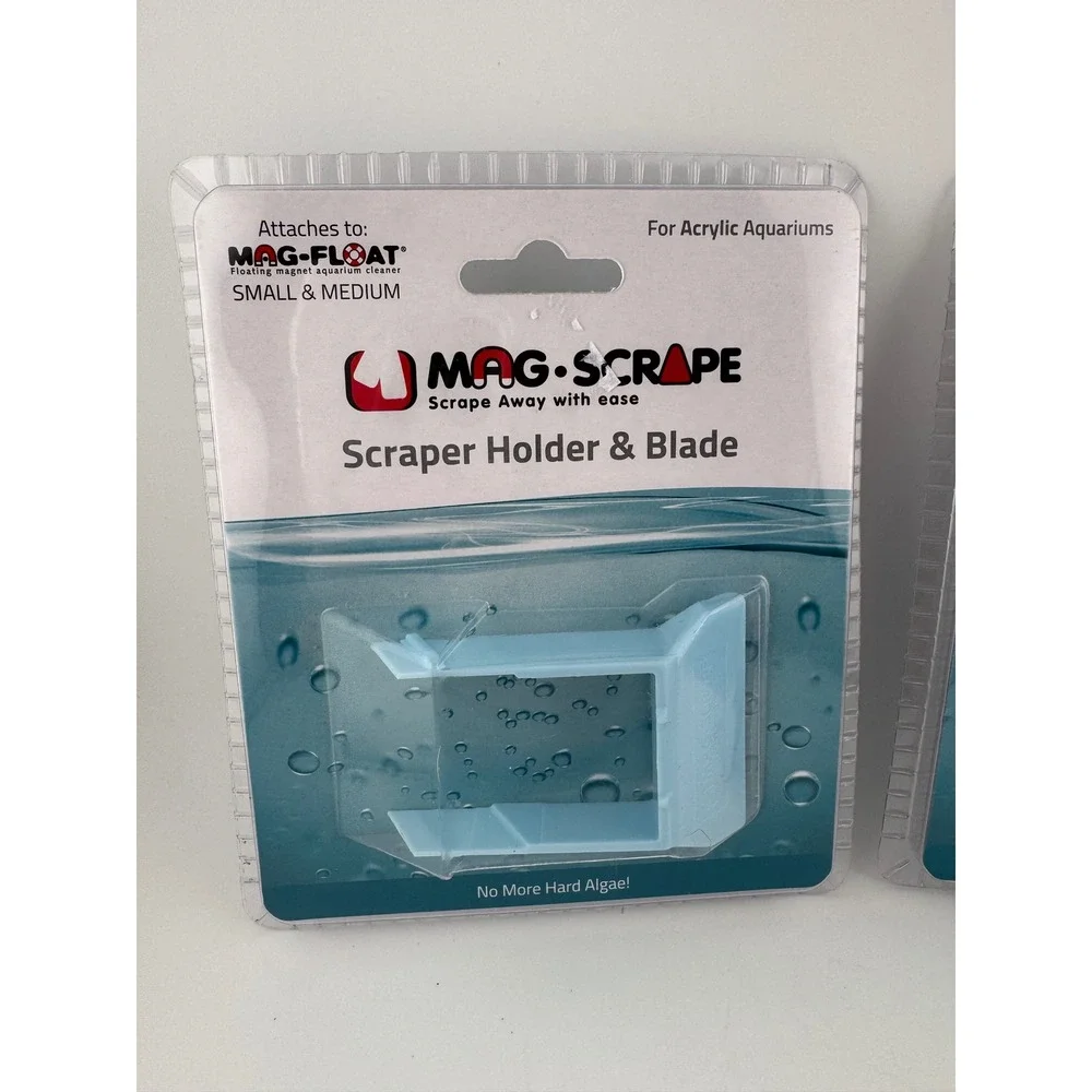 Set of 2 - MAG-SCRAPE‎ Small Medium Scraper Holder Blade for Acrylic Aquariums